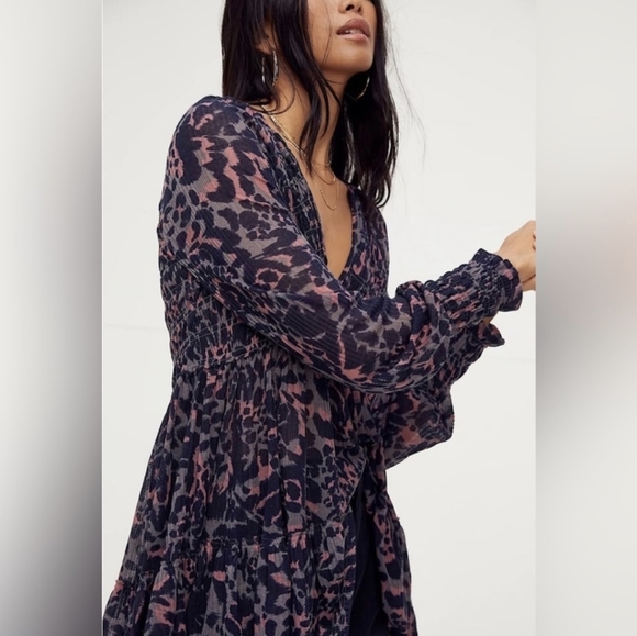 Free People Dark Romance Tunic Leopard Print - Picture 6 of 12